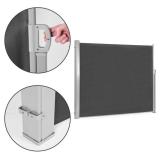 Stranska temno siva zložljiva tenda - 350x180 cm