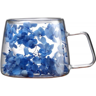 Termo skodelica z modrimi hortenzijami v notranjosti - 180 ml
