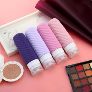 Komplet 4 silikonskih potovalnih stekleničk v 1