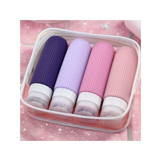 Komplet 4 silikonskih potovalnih stekleničk v 1