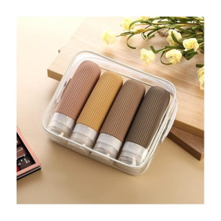 Barvit komplet 4-v-1 silikonskih potovalnih stekleničk