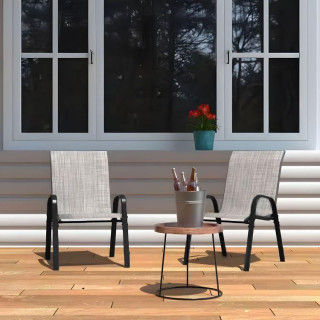 Komplet dveh svetlo sivih vrtnih stolov