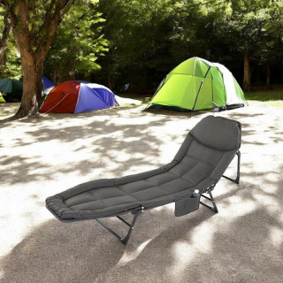 Zložljiva postelja za kampiranje v sivi barvi