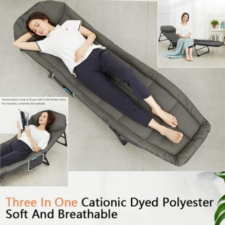 Zložljiva postelja za kampiranje v sivi barvi