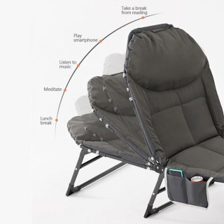 Zložljiva postelja za kampiranje v sivi barvi