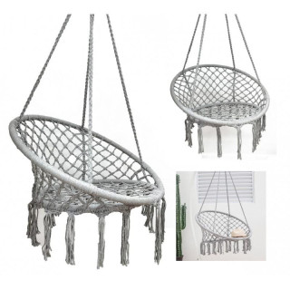 Siv viseči stol z blazino