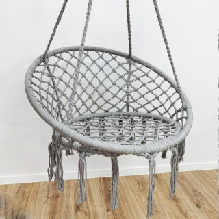 Siv viseči stol z blazino