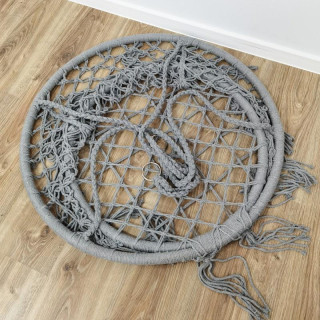 Siv viseči stol z blazino