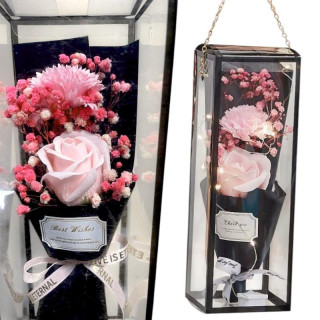 Šopek dišečih milnih cvetov z LED lučkami