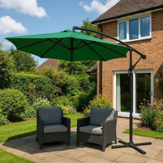 Velik zelen vrtni senčnik - 3 m -