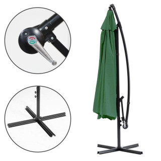 Velik zelen vrtni senčnik - 3 m -