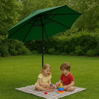 Zelen vrtni senčnik z nagibom - 2,7 m -