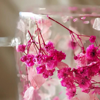 Termo skodelica z rožnatimi cvetovi v notranjosti - 300 ml