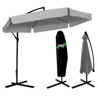 Siv vrtni senčnik s prevleko - 3 m