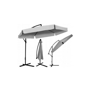 Siv vrtni senčnik s prevleko - 3 m