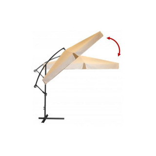 Siv vrtni senčnik s prevleko - 3 m