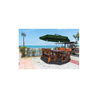 Siv vrtni senčnik s prevleko - 3 m