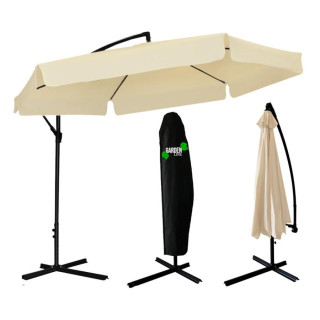 Bež vrtni senčnik s prevleko - 3 m