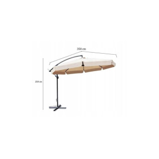 Bež vrtni senčnik s prevleko - 3 m