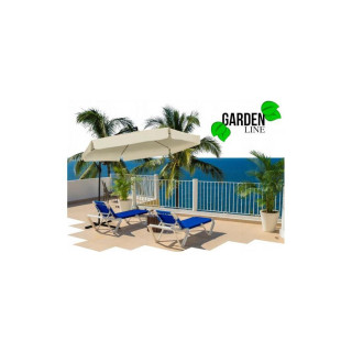 Bež vrtni senčnik s prevleko - 3 m