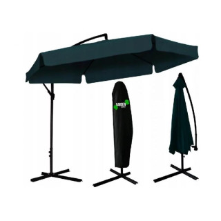 Zeleni vrtni senčnik s prevleko - 3 m