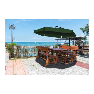 Zeleni vrtni senčnik s prevleko - 3 m