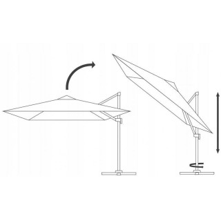 Bež vrtni senčnik s prevleko - 3x3 m -