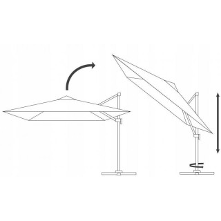 Vrtni senčnik bež barve s prevleko - 2,5x2,5 m -