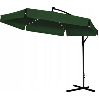 Zelen vrtni senčnik z LED osvetlitvijo - 3 m -