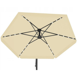 Bež vrtni senčnik z LED osvetlitvijo - 3 m -