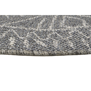 Okrogla vzorčasta preproga v sivi barvi