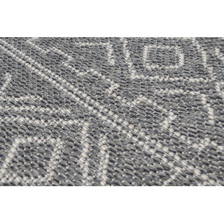 Okrogla vzorčasta preproga v sivi barvi