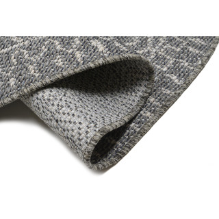 Okrogla vzorčasta preproga v sivi barvi