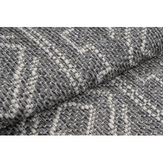 Okrogla vzorčasta preproga v sivi barvi