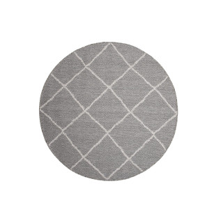 Okrogla siva preproga z vzorcem