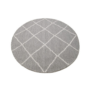 Okrogla siva preproga z vzorcem
