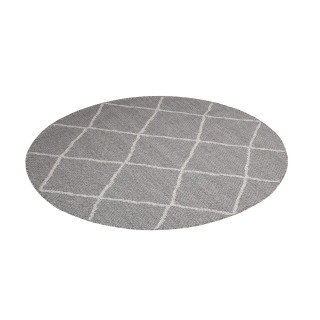Okrogla siva preproga z vzorcem