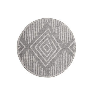 Siva okrogla preproga z vzorcem