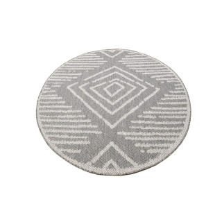 Siva okrogla preproga z vzorcem