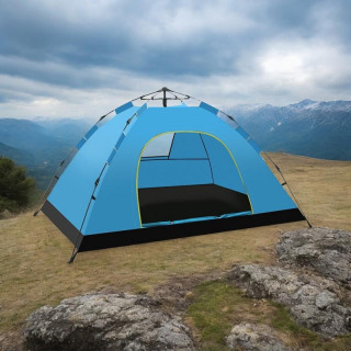 Modri kamping šotor za 2-3 osebe