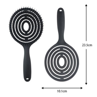 Črna krtača za masažo, razvozlavanje in sušenje s ščetinami