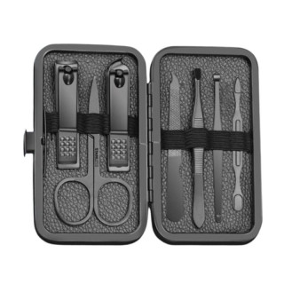 Črni set za manikuro in pedikuro 12 v 1