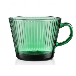 Zelena skodelica z nagubanim ročajem - 380 ml