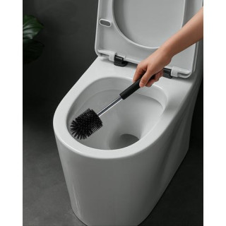 Črna straniščna ščetka s stojalom