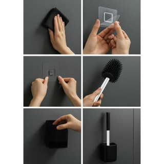 Črna straniščna ščetka s stojalom