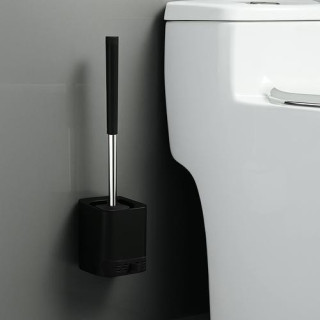 Črna straniščna ščetka s stojalom