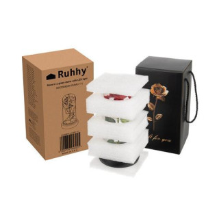 Svetleča vrtnica v steklu v elegantni škatli