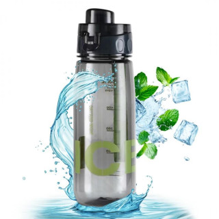 Prozorna črna steklenica za vodo - 800 ml