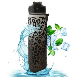 Črno-bela steklenica z leopardjim vzorcem - 1 l