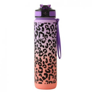 Vijolično-oranžna steklenica z leopardjim vzorcem - 1 l